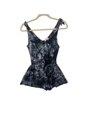 ✨3/$30 Sky & Sparrow Womens Tie-Dye Sleeveless Romper Black/Gray S